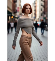 Kadın Carmen Yaka Fitilli Crop Triko Kazak Modern Tasarımıyla Şık Günlük Kombinler İçin İdeal Bir