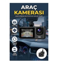 1080P 3 Kameralı Araç İçi DVR Kamera Sistemi – Döngü Kayıt ve Geri Görüş Kameralı