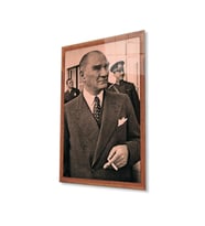 Atatürk Cam Tablo 4mm Dayanıklı Temperli Cam, Atatürk Glass Wall Art (Çok Renkli)