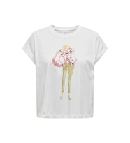 Only ONLDORIS LIFE S/S BOW TOP BOX JRS Beyaz Kadın T-Shirt 15320665