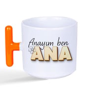 Anayım Ben Ana Baskılı Turuncu Kulplu T Kupa