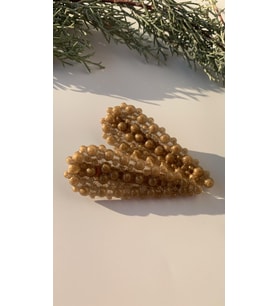 Gold Renkli Damla Şekil Gold Pens Kıskaçlı 2'li Saç Tokası Handmade El Yapımı Epoksi Hediyelik