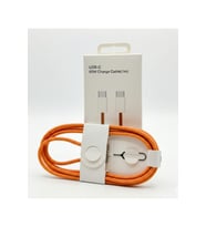 iPhone 17/17 Pro /17 Pro Max Uyumlu 60W Hızlı Şarj Kablosu Type-C to Type-C Turuncu Renk