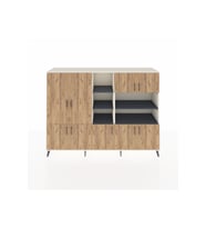 Hyperion Dolap 14 Raflı 9 Kapaklı 220x44x163 Aytaşı-Çam/Antrasit