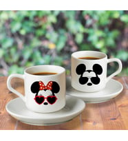 Micky Mouse Sevgili Çift Tasarımlı Türk Kahvesi Fincanı Seti İkili
