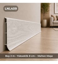 Linela Suya Dayanıklı Pvc Süpürgelik 8 cm - Melton Meşe - LNL409