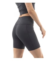 Spocket Gri Cepli Yüksek Bel Toparlayıcı, Yoga Şort Tayt 6" (Gri)