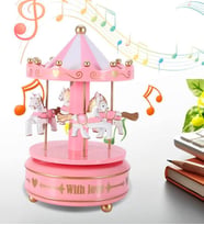 Dekoratif Atlı Karınca Müzik kutusu Pembe
