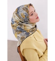 Lesscarves Desenli Pamuk İpek Eşarp LS2203