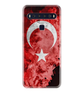 TCL 10L 10 Plus 10SE 20E 20SE 30SE L7 Kılıf Desemli Silikon Şanlı Türk Bayrağı 1315