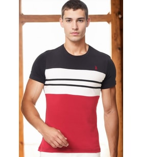 T8593 DEWBERRY ERKEK T-SHIRT-KOYU LACİVERT