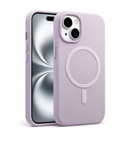 Coverzone ?phone 15 Plus ile Uyumlu Kadife ?� Y�zeyli Premium Silikon K?l?f MagSafe ile Uyumlu Kablosuz ?arj Destekli Darbe Emici Yumu?ak Dokulu Koruma Tasar?ml? Telefon K?l?f? Lila