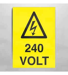 240 Volt Uyarı Levhası 20x30cm (Karışık)