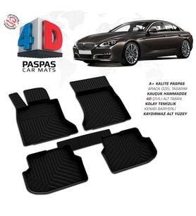 Bmw 6 Serisi F06 4D Araca Özel Havuzlu Kauçuk Paspas 2011-2018 (Karışık)