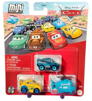 Disney Pixar Cars - Üçlü Mini Racers - Dinoco Cruz Ramirez & Dinoco Flash McQueen & Rotor Turbosky