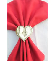 6 Adet Gold Heart Valentine Peçete Halkası - Napkin Ring