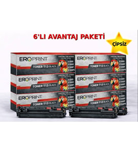 Canon T13BK Çipsiz Muadil Toner - 3000 Sayfalık - 6'lı Avantaj Paket