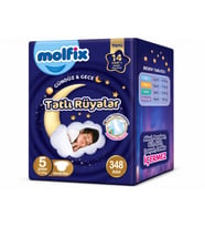 Molfix Tatlı Rüyalar Bebek Bezi 5 Beden 11-18 KG Junior 348 Adet Ekstra Fırsat Pk