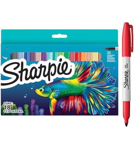 Sharpie Permanent Markör Fine 18 Li Balık
