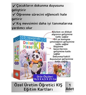 Premium Duyusal Gelişim Görsel Algı Eğlenceli Öğrenme Çocuk Kış Mevsim Tanıma Eğitim Kartları