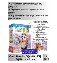 Premium Duyusal Gelişim Görsel Algı Eğlenceli Öğrenme Çocuk Kış Mevsim Tanıma Eğitim Kartları