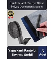 Dayanıklı Polyester Esnek Kendinden Yapışkanlı Pantolon Kumaş Kıvırma Yapıştırma Bandı Şeridi-5 Adet