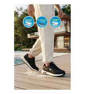 Walkway Muveon M Siyah-Beyaz Hafif Esnek Erkek Spor Ayakkabı