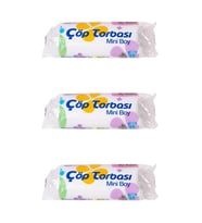 Canhome Beyaz Mini Küçük Boy 40x50 Cm. 30 Litre Çöp Torbası Poşeti - 40 Adetlik 3 Rulo (Mavi)