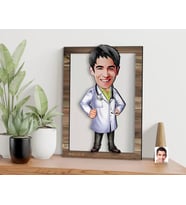 BK Gift Kişiye Özel Erkek Doktor Karikatürlü 3D Ahşap Tablo, Sevgiliye Hediye, Arkadaşa Hediye, Yıl Dönümü Hediyesi, Doğum Günü Hediyesi-1