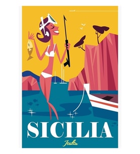 Sicilya Poster Tablo Ahşap Poster Dekoratif