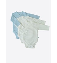 Organik New Dreams 3'lü Uzun Kol Kruvaze Body Mavi