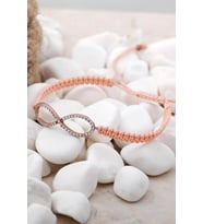 Sonsuzluk Rose Gümüş Makrome Bileklik 3856