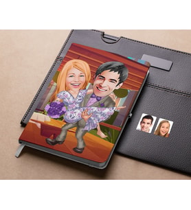 Bk Gift Kişiye Özel Sevgililer Karikatürlü Beyaz Defter-56 , Arkadaşa Hediye , Sevgiliye Hediye