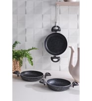 Comfort  Sahan Seti Granit 3Lü Sahan Tavası 18-20-22 Cm (Siyah)