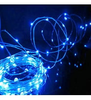 4 METRE MAVİ PİLLİ LED IŞIK SABİT YANAR MİCRO DÖKME LED SU GEÇİRMEZ ULTRA PARLAK CANLI MAVİ IŞIK