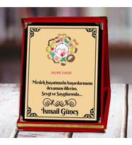 Çocuk Gelişimi Öğretmeni Baskılı Plaket (1. Tasarım)  Kişiye Özel (Kırmızı)