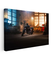 Kanvas Tablo Custom Chopper Motosiklet Garaj Atölyesi Motosiklet Tablosu Ev Ofis Duvar Dekoru