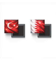 Buzdolap Magnetleri - Bahreyn Bayrağı ve Türk Bayrağı - 2'li Set Magneti
