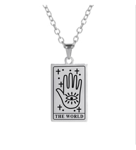 925 Ayar Gümüş  The World Tarot Kolye