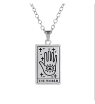 925 Ayar Gümüş  The World Tarot Kolye