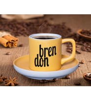BK Gift Kişiye Özel İsimli Mat Sarı Renk Türk Kahvesi Fincanı-1 Renkli Türk Kahvesi Fincanı, Arkadaşa Hediye, Anneye Hediye, Kahve Fincanı