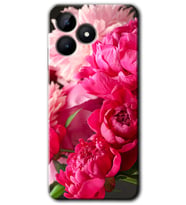 Realme C53 Kılıf HD Desen Baskılı Kılıf - Kırmızı Beyaz Gül