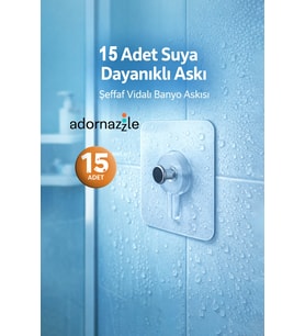 15 Adet Suya Dayanıklı Şeffaf Vidalı Askı