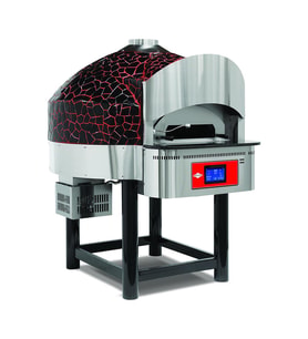 Empero EMP.SPO.04-D-BR-LPG Diital Gazlı Döner Taban Pizza Fırını 6 Pizza Kapasiteli - Siyah, Kırmızı LPG'li