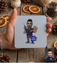Kişiye Özel Karikatürlü Özel Güvenlik Bardak Altlığı Doğum Günü Hediyesi
