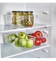 1 Adet Kırılmaz Ultra Dayanıklı Buzdolabı Düzenleyici Organizer Kutu Şeffaf - Medıum Kiler Organizeri (14cm*32,5cm*10cm)