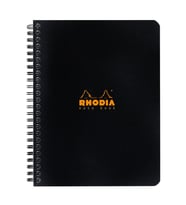 Rhodia Classic Yandan Spiralli A5+ Kareli Defter Black 193429C
