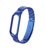 Xiaomi Mi Band 5 Uyumlu Kordon Paslanmaz Metal Baklalı Tasarım KRD-04 Kayış