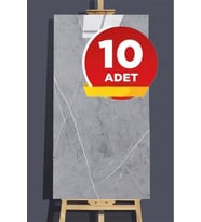 10 Adet, 30x60 Cm Açık Gri Mermer Desenli Kendinden Yapışkanlı Seramik Köpük Banyo PVC Duvar Paneli-6034