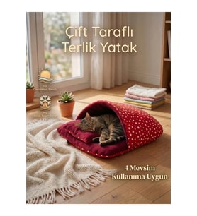 Renkli Çift Taraflı Kedi ve Köpek Yatağı, Rahat ve Şık Tasarım